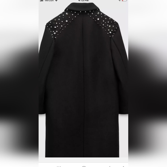 Zara limited edition embellished wool coat new with tags size S - Picture 9 of 11